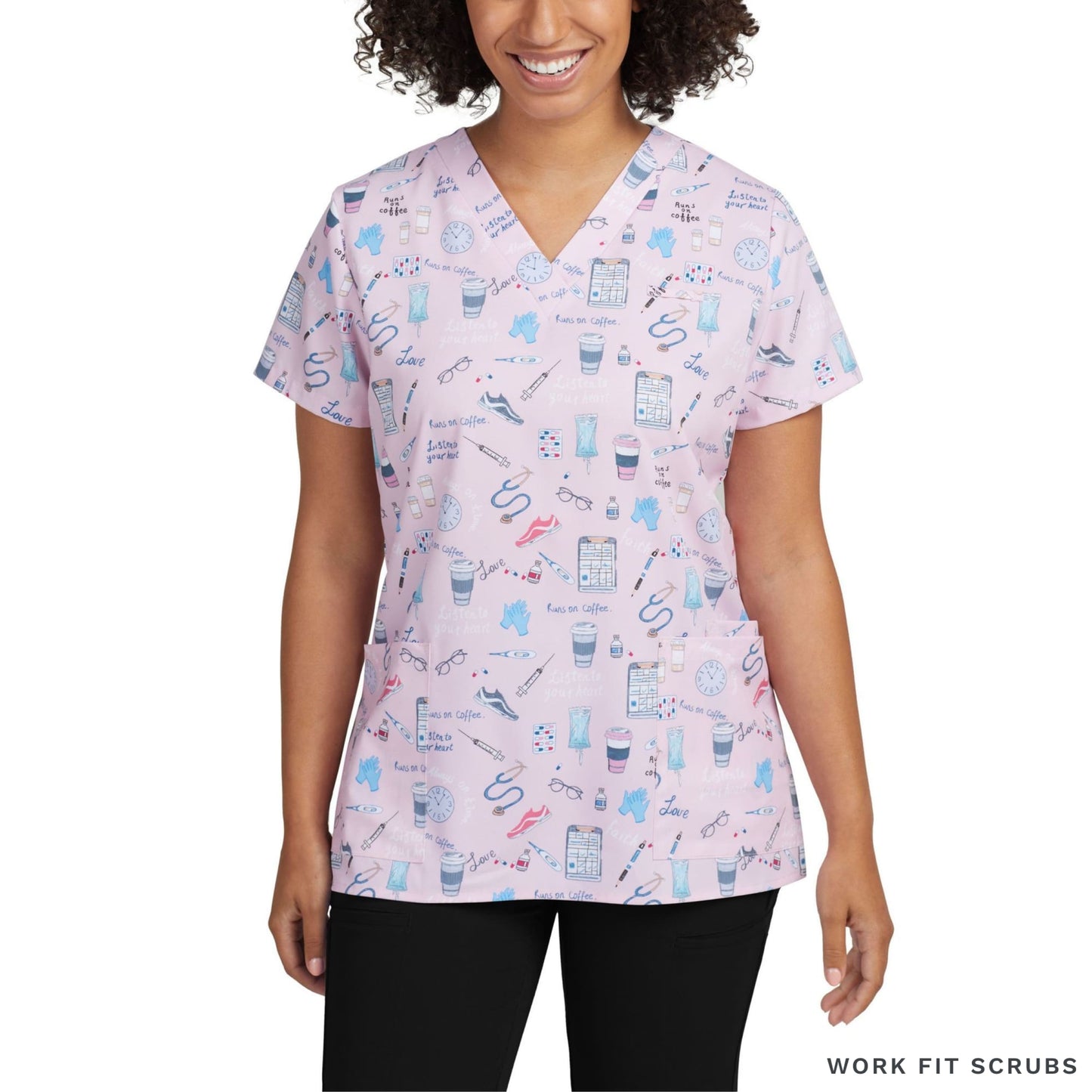 Work Fit Scrubs - Whitecross Spring 2024 V Neck Printed