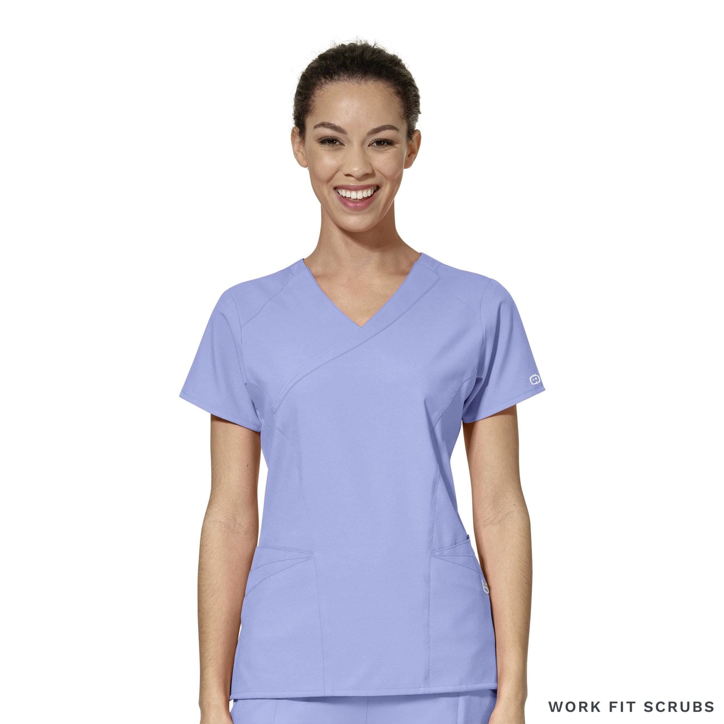 WonderWink - Women’s Mock Wrap Solid Scrub Top- W6455.