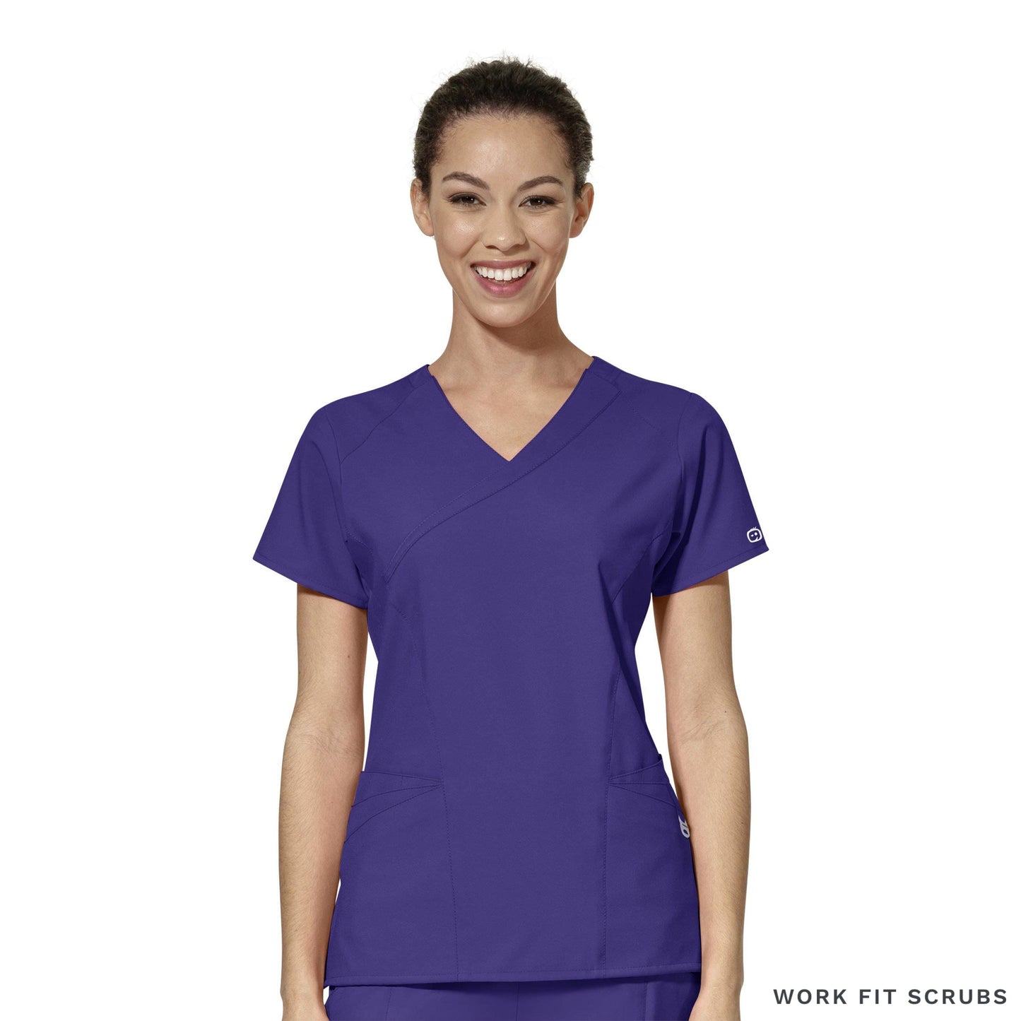 WonderWink - Women’s Mock Wrap Solid Scrub Top- W6455.