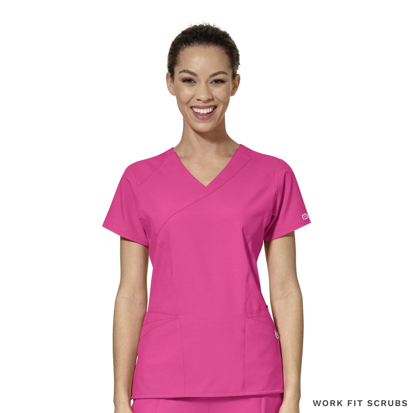 WonderWink - Women’s Mock Wrap Solid Scrub Top- W6455.