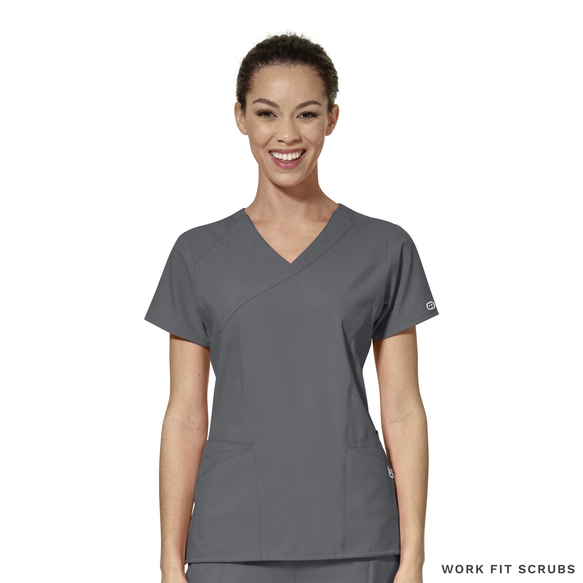 WonderWink - Women’s Mock Wrap Solid Scrub Top- W6455.